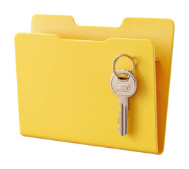 Organizing files and keys in a bright office digital isolated on transparent background