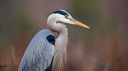 Isolated Great Blue Heron.