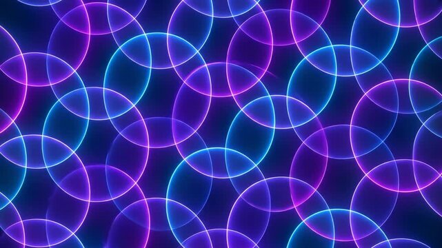 Neon circles on dark background
