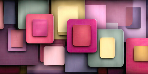 Abstract Layered Rounded Squares Background Colorful Geometric Minimalist Pattern