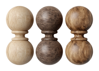 Elegant wooden balls home product isolated on transparent background