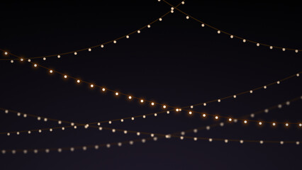 Warm Golden Fairy Lights at Night