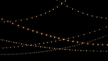 Warm Golden Fairy Lights at Night
