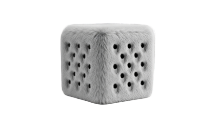 Soft Gray Cube with Perforated Sides on White Background.