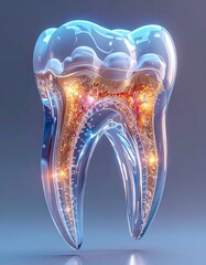 3d model visualization of innovative high-tech dental lab tooth design and biomolecular structures