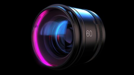 Abstract rotating circular object with lighting effects
