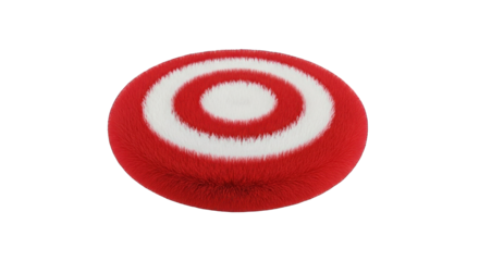 Red and white circular target object isolated on white background.