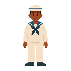 Adorable Sailor Boy Vector Illustration, Nautical Kid Uniform Graphic