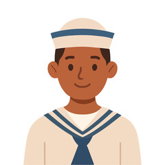 Cheerful Sailor Boy Vector Illustration, Nautical Uniform Graphic