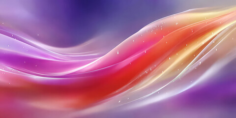 Abstract Flowing Pink Orange Purple Wavy Lines Bokeh Particles Background