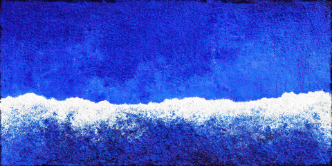 Abstract Blue and White Textured Paint Grunge Border Creative Rough Background