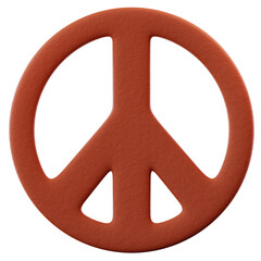 3D Illustration Peace Sign