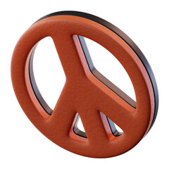 3D Illustration Peace Sign