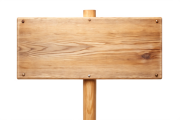 blank wooden sign isolated on white background ,PNG. AI Generated