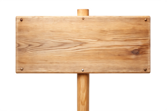 blank wooden sign isolated on white background ,PNG. AI Generated - Powered by Adobe
