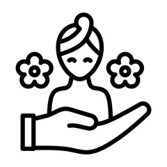 Spa Therapy Icon - Black Outline