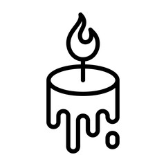 Candlelight Icon - Black Outline