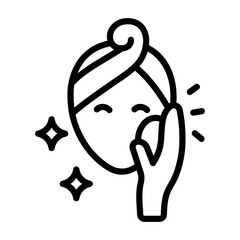 Facial Cleansing Icon - Black Outline