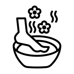 Foot Soak Icon - Black Outline