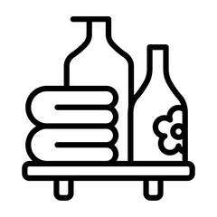 Spa Accessories Icon - Black Outline