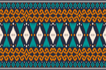 Ethnic seamless ikat black and white pattern fabric design for all types of print textile and background