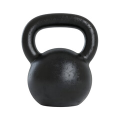 Black kettlebell for weightlifting a cast iron fitness equipment for strength training isolated on white background
