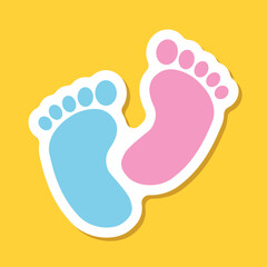 Footprint sticker icon in flat style. Footpath step vector illustration on isolated background. Foot print sign business concept.