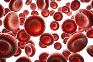 blood cells on white background ,PNG. AI Generated