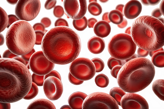 blood cells on white background ,PNG. AI Generated