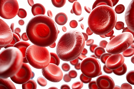 blood cells on white background ,PNG. AI Generated