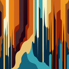 Abstract Vertical Stripes and Shapes in Warm Earthy Tones Keywords: abstract, vertical, stripes, shapes, warm, earthy, tones, orange, Modern car vector illustration Flat car icon Urban vehicle vector