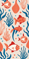 seamless pattern with fishes