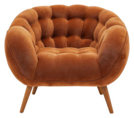 PNG Warm tone color armchair furniture white background comfortable.