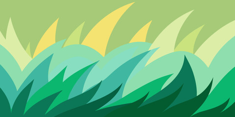 Fototapeta premium Abstract Landscape of Wavy Grass Blades in Green and Yellow Tones Keywords: abstract, landscape, grass, nature, green, yellow, wavy, Modern car vector illustration Flat car icon Urban vehicle vector