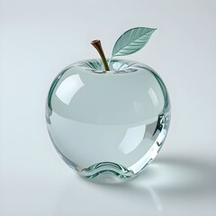Elegant translucent apple creating a fresh, clean aesthetic for product mockups or health and wellness designs