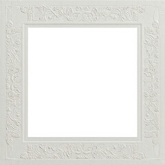 Embossed border frame on textured cardstock, center plain, elegant wedding brand feel, subtle highlights , isolated on transparent background, png
