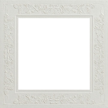Embossed border frame on textured cardstock, center plain, elegant wedding brand feel, subtle highlights , isolated on transparent background, png