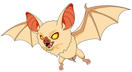 Fierce Cartoon Bat Monster Flying