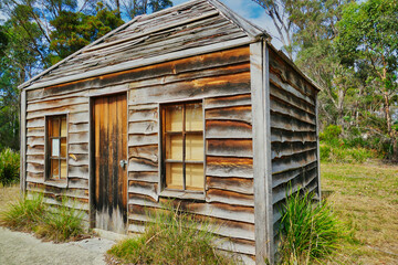 Replica of a soldier’s hut in York Town Historic Site, Tasmania, one the earliest British...
