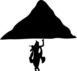 Krishna silhouette for Govardhan Puja festival 