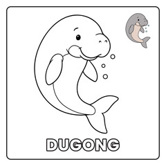 Dugong Cute Sea Animal Children coloring page