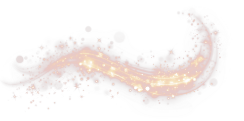 Soft pink and gold glittering swirl overlay with sparkling stars and light effects, perfect for enhancing designs and adding a magical touch to various creative projects