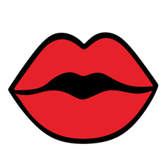 Illustration of Red Lips Beauty Fashion Graphic