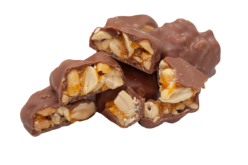 Pile of chocolate covered peanut clusters