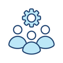 Teamwork Filled Outline Icon Vector Illustration 