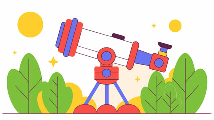 Explore the cosmos with a whimsical telescope, perfect for astronomy enthusiasts and educational projects, inspiring curiosity and wonder about the universe