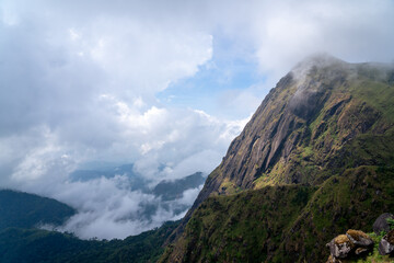 Mountain Range view point in Myanmar (Burma) with sea of cloud (Mulayit Taung)