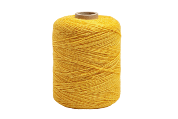 Bright yellow spool of yarn