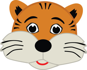 cute tiger face illustration print