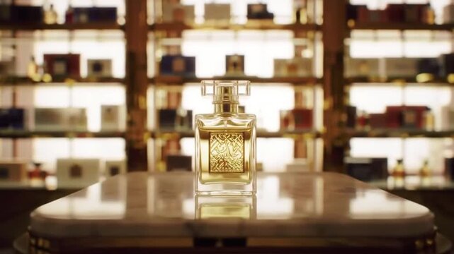 Luxury Perfume Displayed in Elegant Boutique Setting